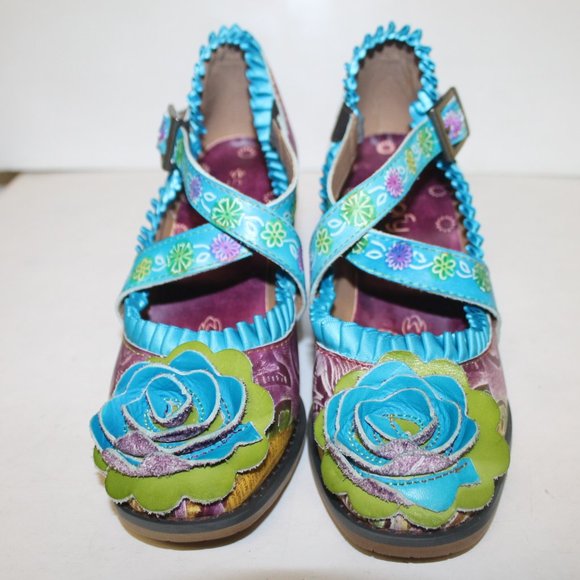 New Socofy Funky Criss Cross Mary Jane Heels Shoes Pump - Picture 3 of 8